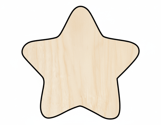Wood Marshmallow Star Shape - Craft - up to 46" Blank Door Hanger Wooden Cutout Cut Outs - Unfinished - NameSigns.com
