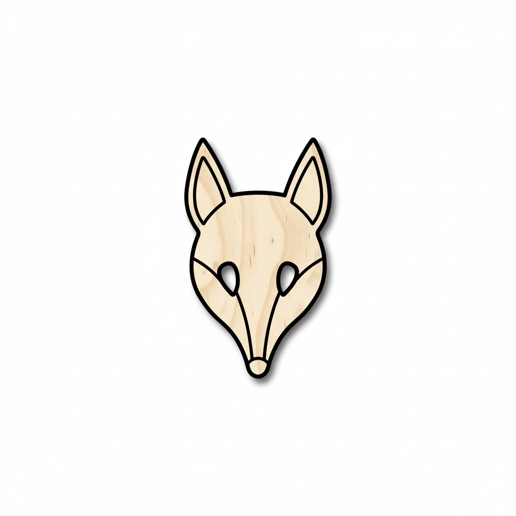 Wood Mask - Fox Head Cutout | DIY Birch Plywood Craft Up to 46" Blank Door Hanger Wooden Cutout Cut Outs - Unfinished - NameSigns.com