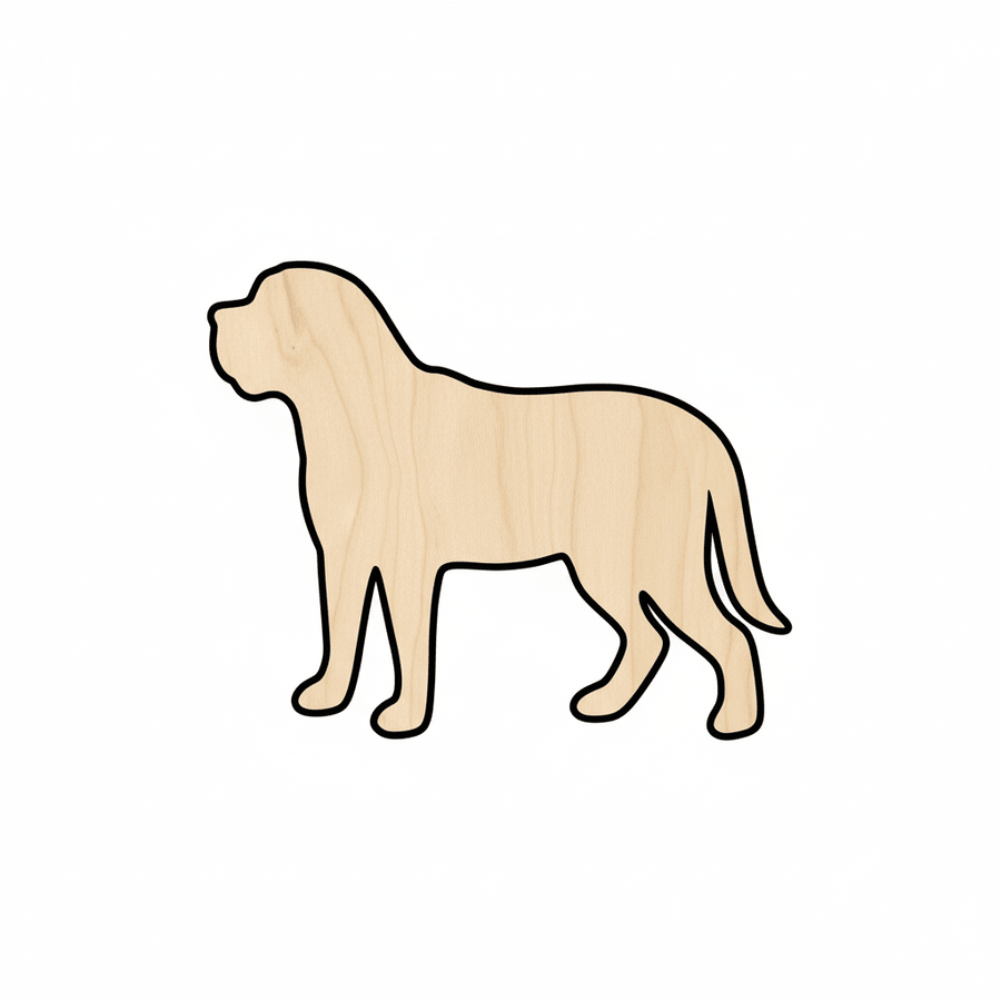 Wood Mastiff | Natural Wood Cutout 46" - DIY Dog Decor Blank Door Hanger Wooden Cutout Cut Outs - Unfinished - NameSigns.com