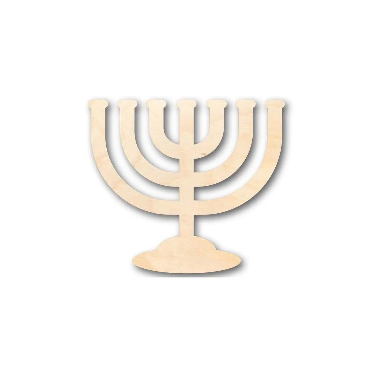 Wood Menorah Shape - Hanukkah - Craft - Chanukah Blank Door Hanger Wooden Cutout Cut Outs - Unfinished - NameSigns.com