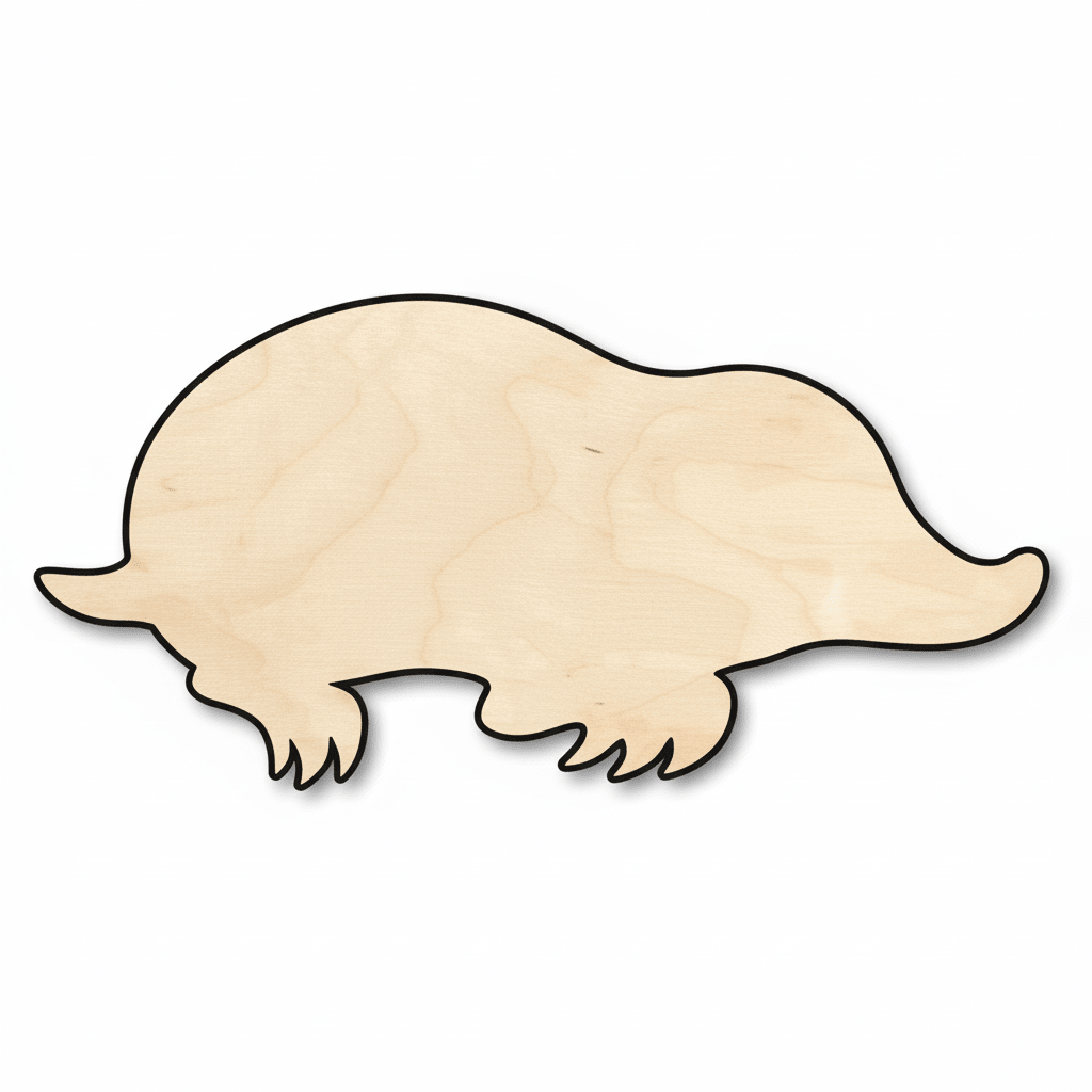 Wood Mole | Natural Birch Plywood DIY Animal Shapes Craft Cutouts Blank Door Hanger Wooden Cutout Cut Outs - Unfinished - NameSigns.com