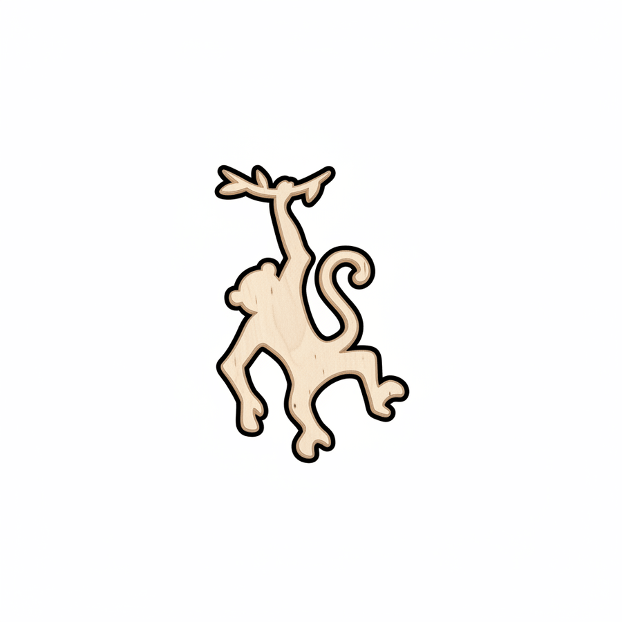 Wood Monkey | Wooden Animal Cutouts - DIY Wildlife Craft Shapes 46" Blank Door Hanger Wooden Cutout Cut Outs - Unfinished - NameSigns.com