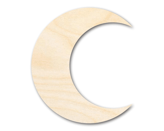 Wood Moon Crescent Shape – Rustic DIY Craft Cutout for Projects Blank Door Hanger Wooden Cutout Cut Outs - Unfinished - NameSigns.com