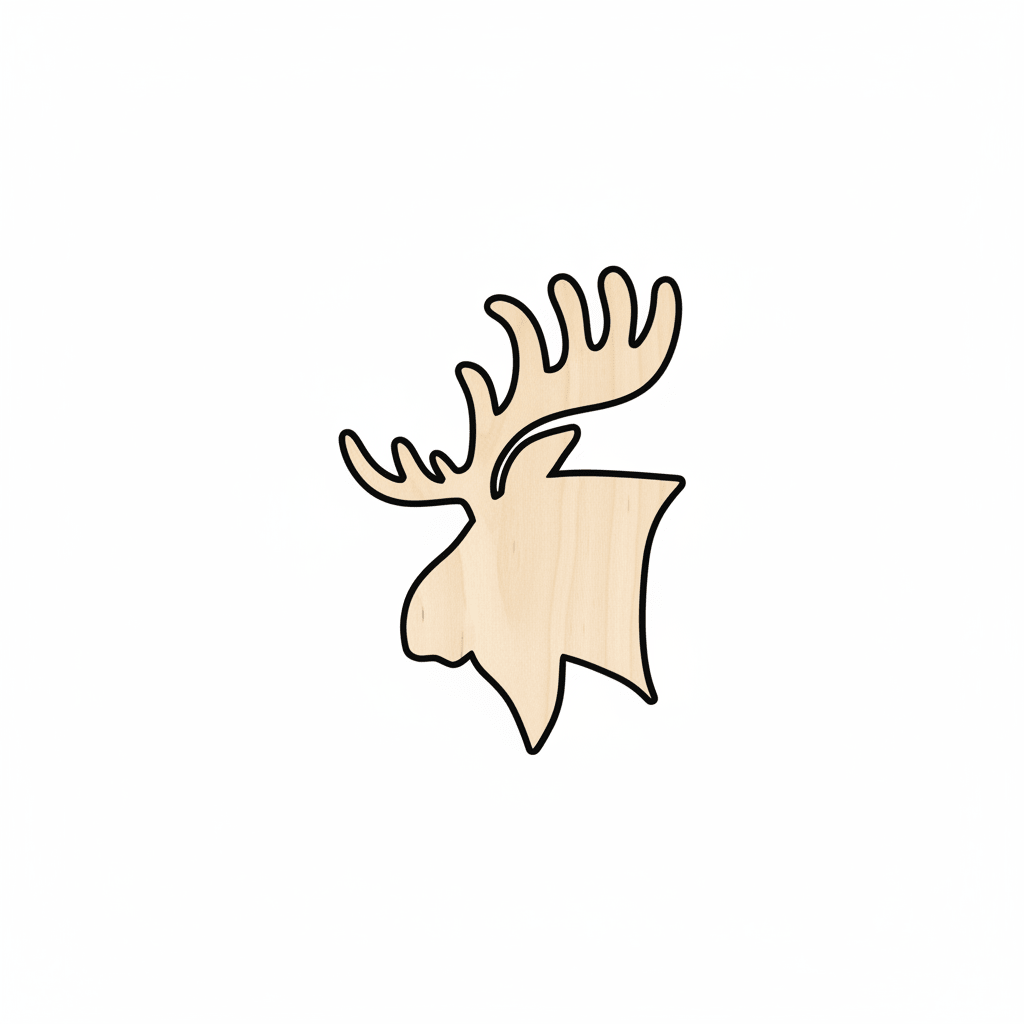 Wood Moose Head – Rustic Craft Wood Blanks For Wall Decor 46" Blank Door Hanger Wooden Cutout Cut Outs - Unfinished - NameSigns.com