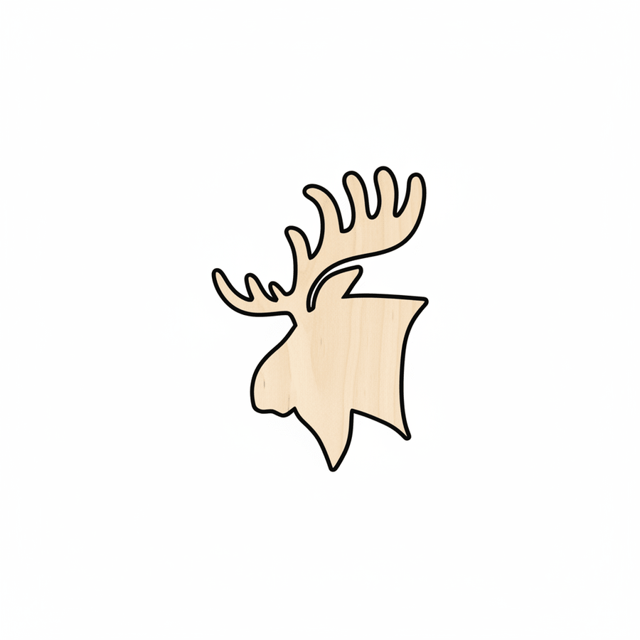 Wood Moose Head – Rustic Craft Wood Blanks For Wall Decor 46" Blank Door Hanger Wooden Cutout Cut Outs - Unfinished - NameSigns.com