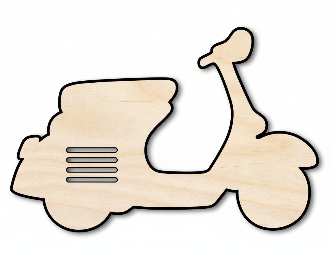 Wood Moped – Large Baltic Birch Plywood Cutout for DIY Crafts Blank Door Hanger Wooden Cutout Cut Outs - Unfinished - NameSigns.com