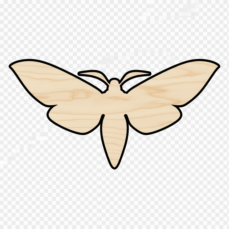Wood Moth - Laser Cut Plywood Shape for DIY Wood Projects Up to 46" Blank Door Hanger Wooden Cutout Cut Outs - Unfinished - NameSigns.com