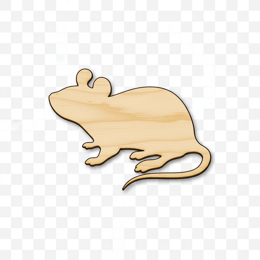 Wood Mouse – Natural Wood Shapes | DIY Wooden Animal Craft Project Blank Door Hanger Wooden Cutout Cut Outs - Unfinished - NameSigns.com