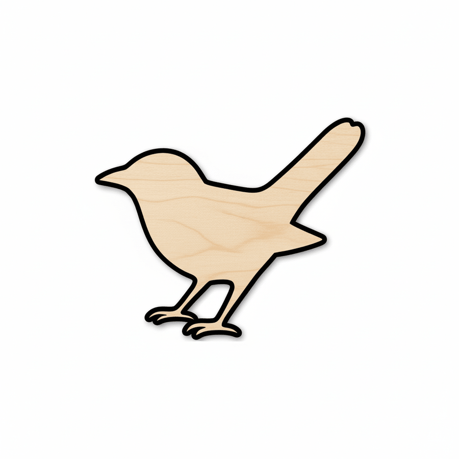 Wood Nightingale – DIY Wooden Bird Craft on Baltic Birch Plywood Blank Door Hanger Wooden Cutout Cut Outs - Unfinished - NameSigns.com