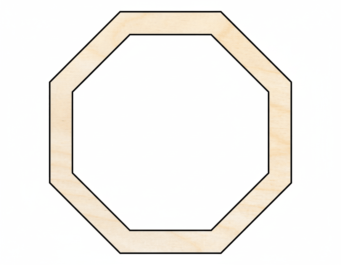 Wood Octagon Outline Shape DIY Craft Cutout Blank Door Hanger Wooden Cutout Cut Outs - Unfinished - NameSigns.com