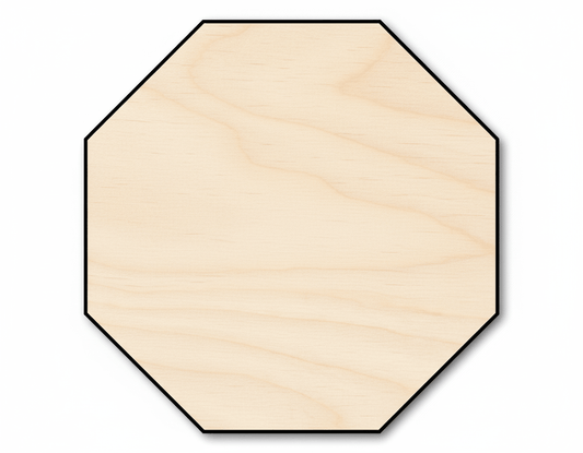 Wood Octagon Shape DIY Craft Cutout Blank Door Hanger Wooden Cutout Cut Outs - Unfinished - NameSigns.com