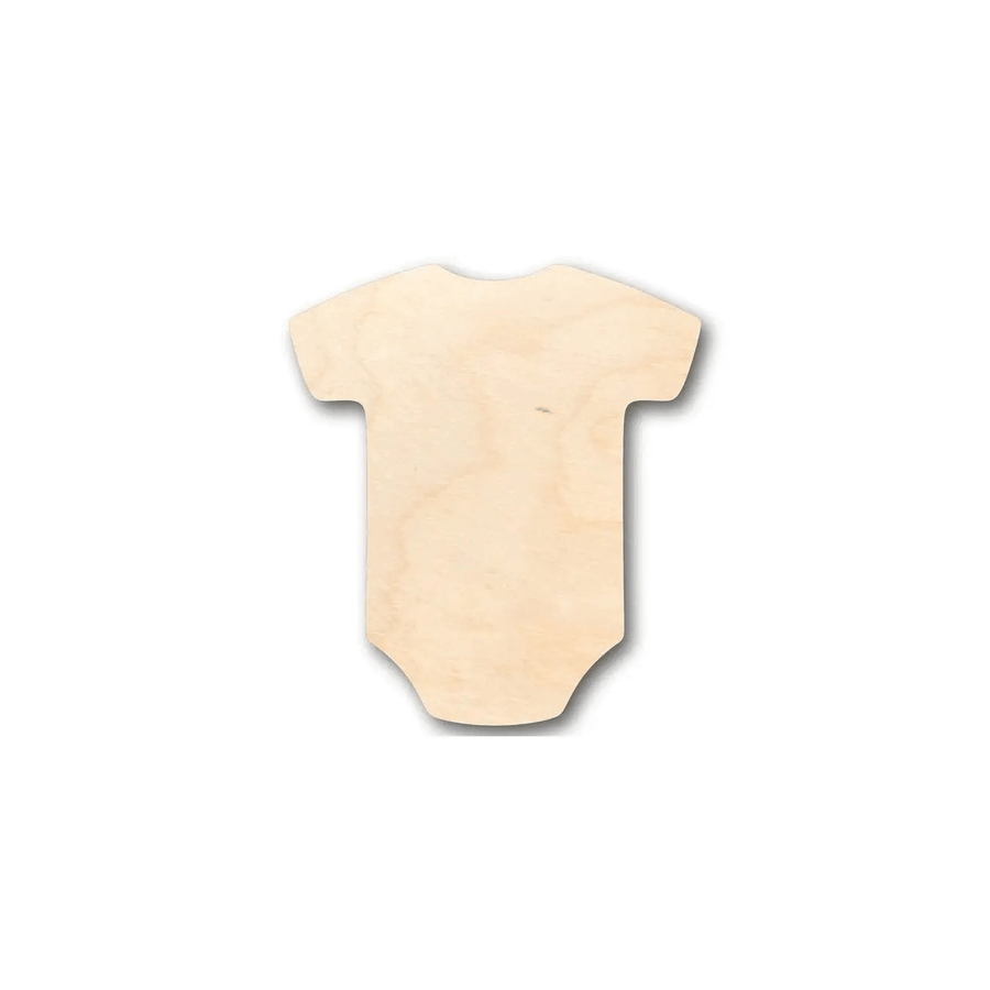 Wood Onesie | Baltic Birch Plywood Baby Silhouette - Laser Cut Craft Shape Blank Door Hanger Wooden Cutout Cut Outs - Unfinished - NameSigns.com
