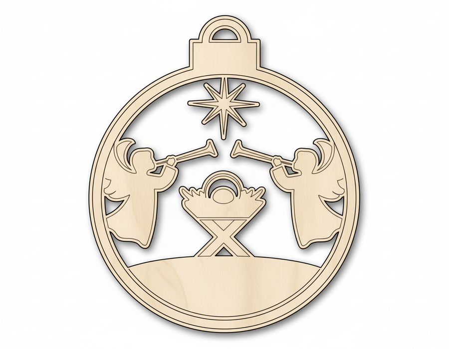 Wood Ornament – Bethlehem Nativity Shape | Baltic Birch Plywood Craft Blank Door Hanger Wooden Cutout Cut Outs - Unfinished - NameSigns.com