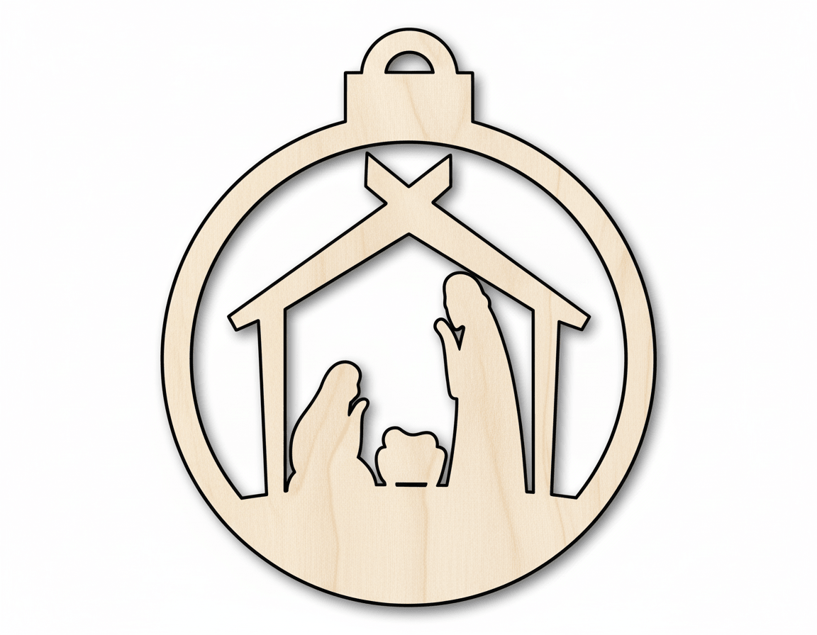 Wood Ornament – Bethlehem Nativity Shape | DIY Christmas Craft Supplies Blank Door Hanger Wooden Cutout Cut Outs - Unfinished - NameSigns.com