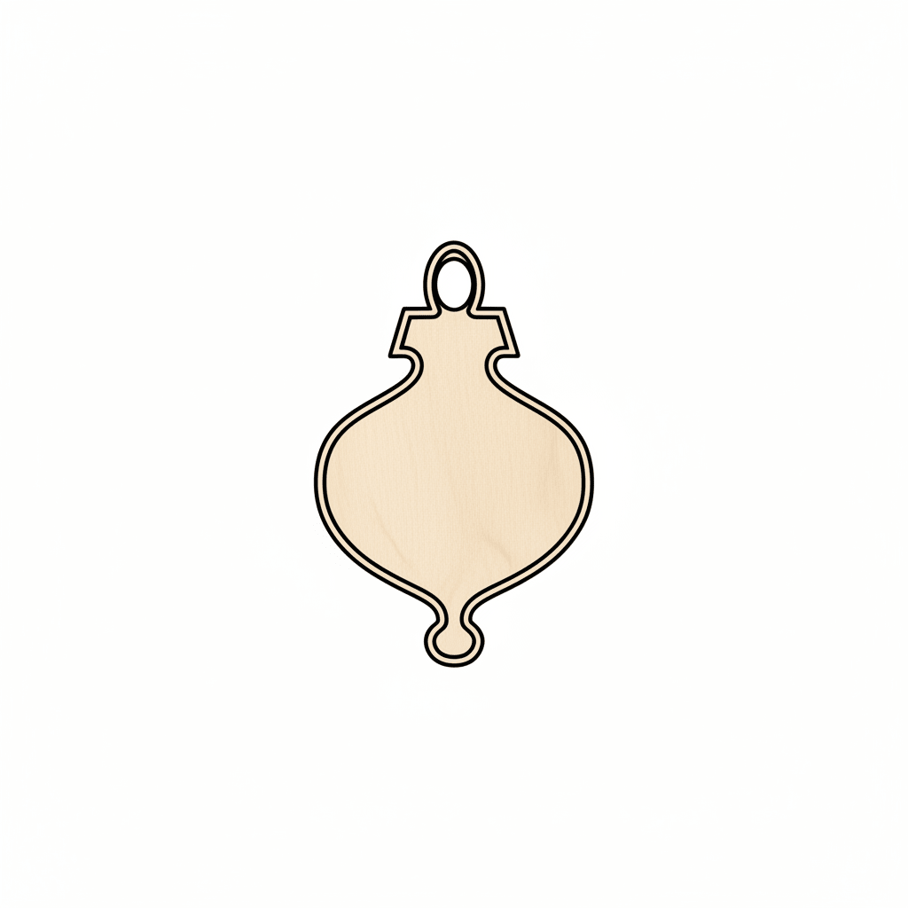 Wood Ornament - Bulb Shaped Wooden Christmas Decor | DIY Wood Crafts Blank Door Hanger Wooden Cutout Cut Outs - Unfinished - NameSigns.com