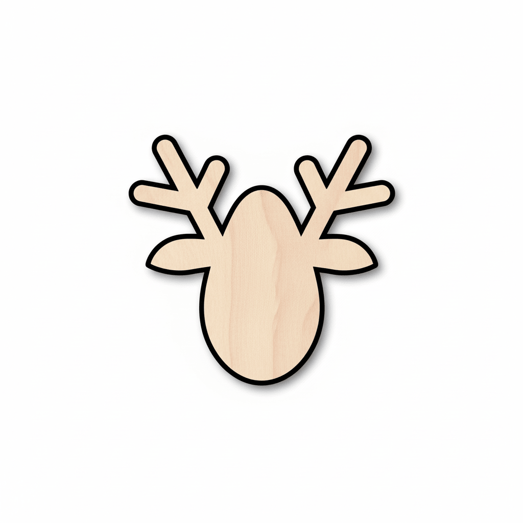 Wood Ornament – DIY Reindeer Silhouette | Baltic Birch Plywood Cutouts Blank Door Hanger Wooden Cutout Cut Outs - Unfinished - NameSigns.com