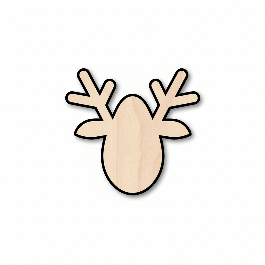 Wood Ornament – DIY Reindeer Silhouette | Baltic Birch Plywood Cutouts Blank Door Hanger Wooden Cutout Cut Outs - Unfinished - NameSigns.com