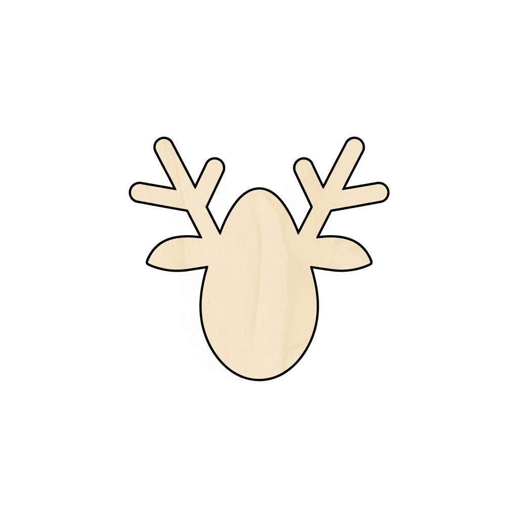 Wood Ornament – DIY Reindeer Silhouette | Rustic Christmas Decor Blank Door Hanger Wooden Cutout Cut Outs - Unfinished - NameSigns.com