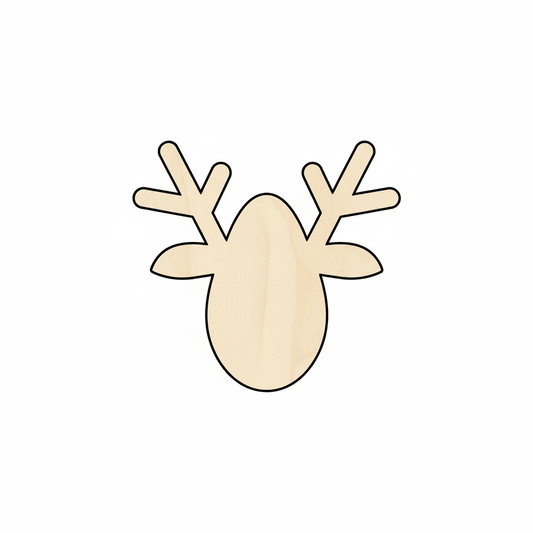 Wood Ornament – DIY Reindeer Silhouette | Rustic Christmas Decor Blank Door Hanger Wooden Cutout Cut Outs - Unfinished - NameSigns.com