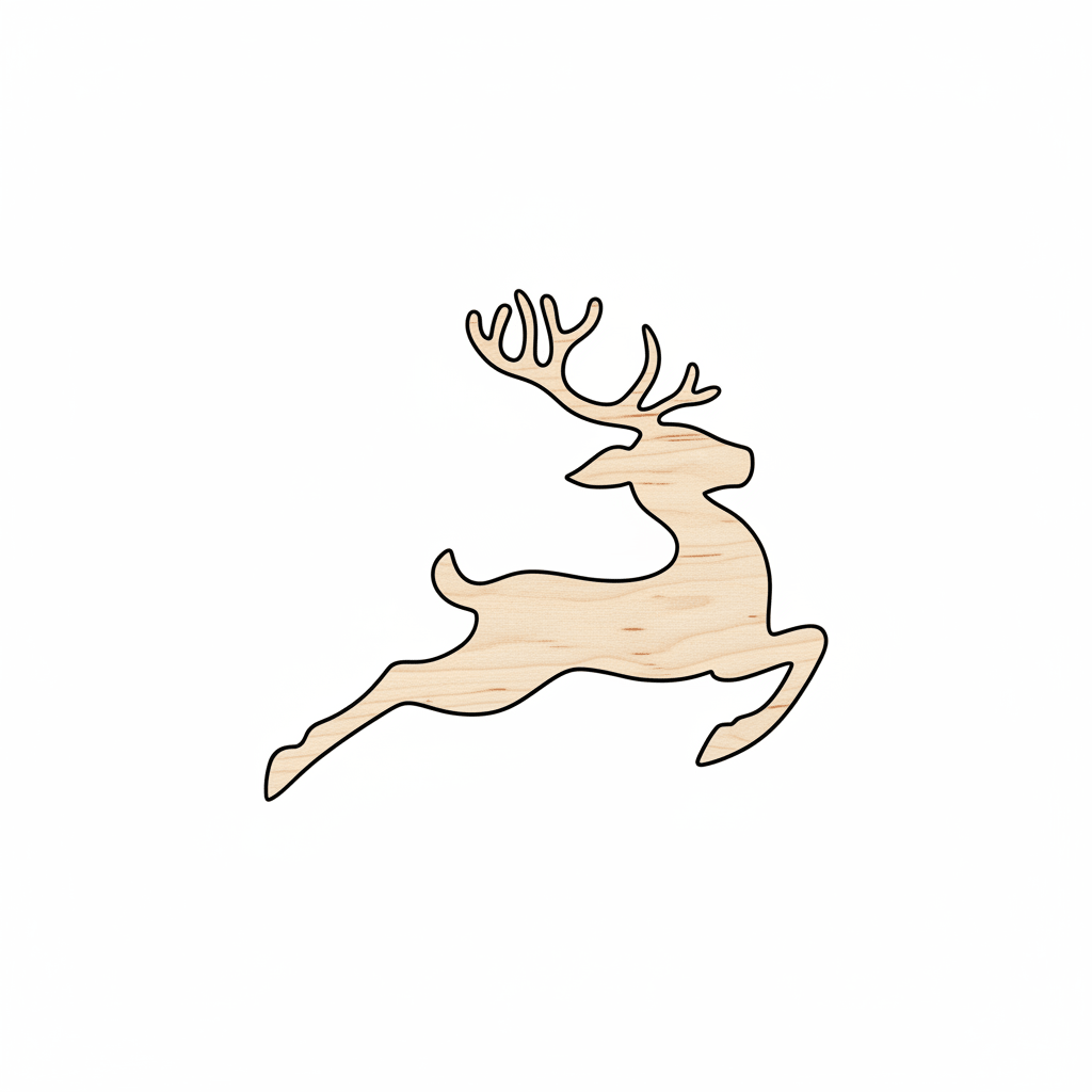 Wood Ornament – Laser Cut Wood Shape Rudolph Reindeer for Christmas Craft Blank Door Hanger Wooden Cutout Cut Outs - Unfinished - NameSigns.com