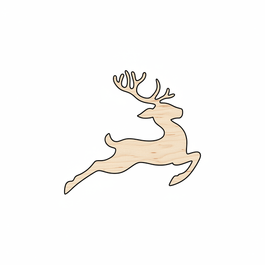 Wood Ornament – Laser Cut Wood Shape Rudolph Reindeer for Christmas Craft Blank Door Hanger Wooden Cutout Cut Outs - Unfinished - NameSigns.com