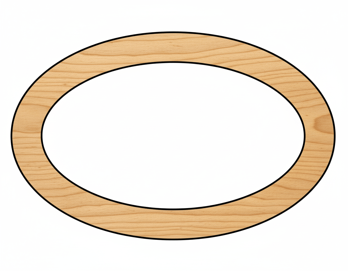 Wood Oval Outline Shape DIY Craft Cutout Blank Door Hanger Wooden Cutout Cut Outs - Unfinished - NameSigns.com