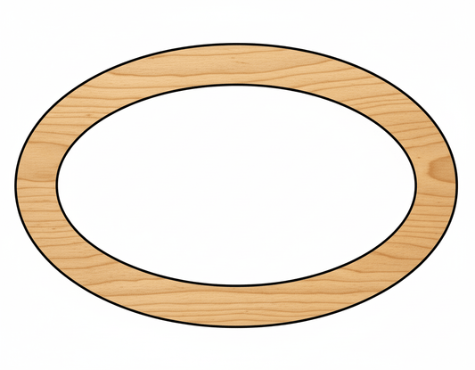 Wood Oval Outline Shape DIY Craft Cutout Blank Door Hanger Wooden Cutout Cut Outs - Unfinished - NameSigns.com