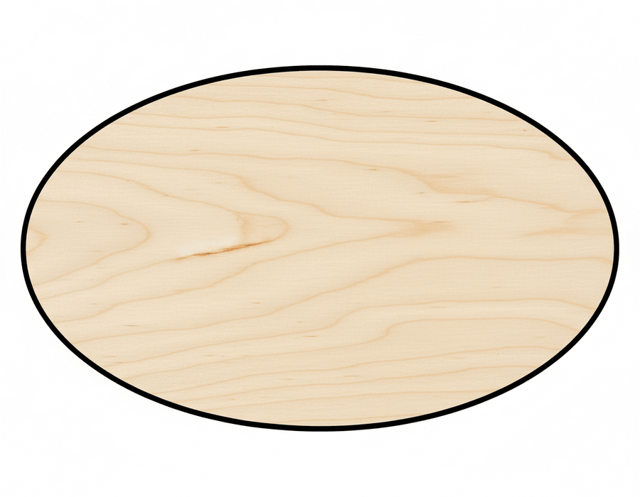 Wood Oval Shape - Craft - Blank Door Hanger Wooden Cutout Cut Outs - Unfinished - NameSigns.com