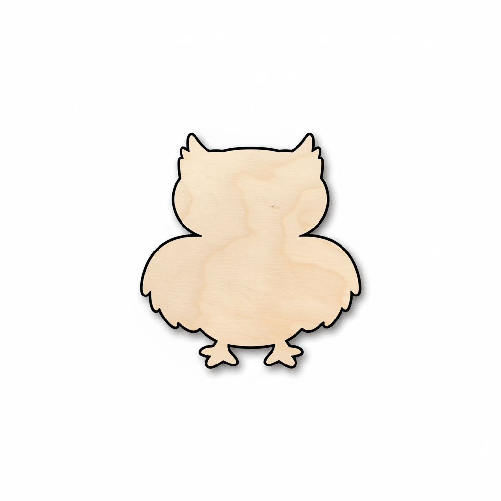 Wood Owl | Baltic Birch Plywood Craft Shapes for DIY Wood Crafts Blank Door Hanger Wooden Cutout Cut Outs - Unfinished - NameSigns.com