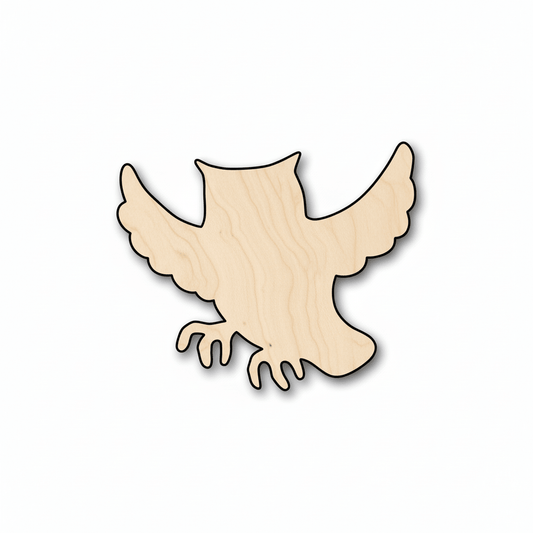 Wood Owl - Handmade Wooden Decor | Laser Cut Wood Craft Shapes Blank Door Hanger Wooden Cutout Cut Outs - Unfinished - NameSigns.com