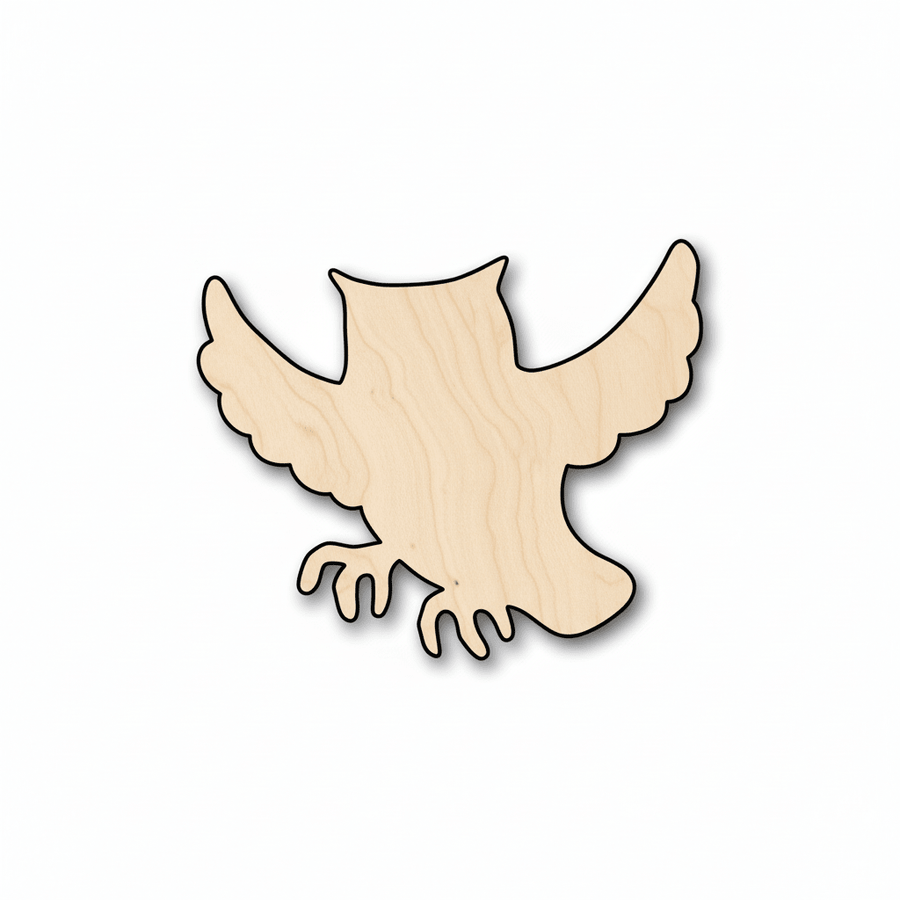 Wood Owl - Handmade Wooden Decor | Laser Cut Wood Craft Shapes Blank Door Hanger Wooden Cutout Cut Outs - Unfinished - NameSigns.com