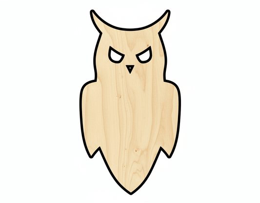 Wood Owl - Large Birch Plywood Cutout | Handmade Craft Project Supplies Blank Door Hanger Wooden Cutout Cut Outs - Unfinished - NameSigns.com