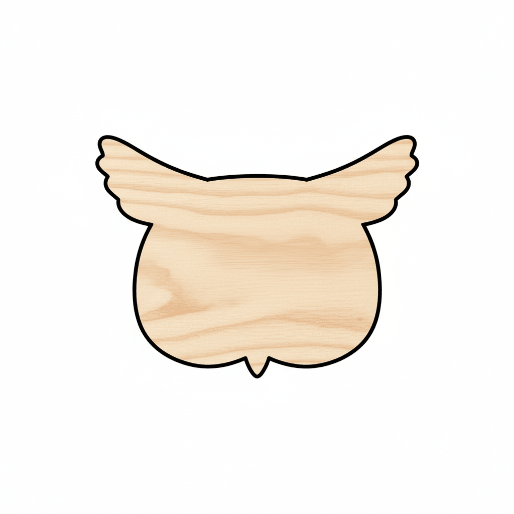 Wood Owl - Rustic Animal Wood Cutouts | DIY Craft Shapes Up To 46" Blank Door Hanger Wooden Cutout Cut Outs - Unfinished - NameSigns.com
