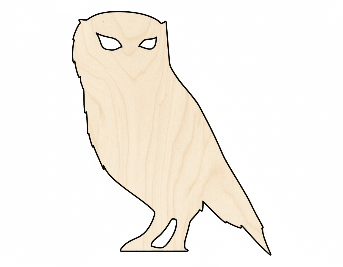 Wood Owl - Spooky Owl Shape Cutout | DIY Wood Project 46" Blank Door Hanger Wooden Cutout Cut Outs - Unfinished - NameSigns.com