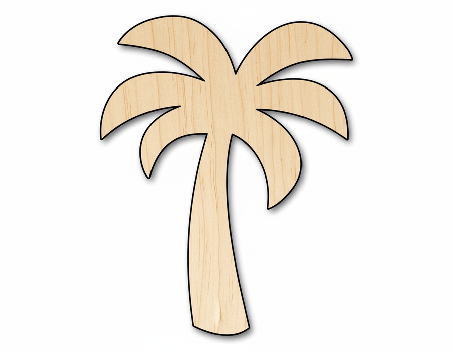 Wood Palm Tree – Custom Laser Cut Wood Craft Cutouts for Tropical Decor Blank Door Hanger Wooden Cutout Cut Outs - Unfinished - NameSigns.com