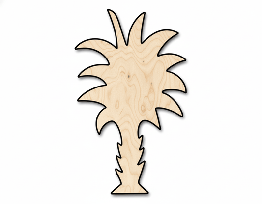 Wood Palm Tree - Laser Cut Wood Craft Shape in Baltic Birch Plywood Blank Door Hanger Wooden Cutout Cut Outs - Unfinished - NameSigns.com