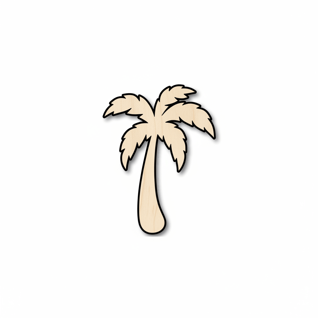 Wood Palm Tree - Laser Cut Wood Shape for Tropical Beach Decor Blank Door Hanger Wooden Cutout Cut Outs - Unfinished - NameSigns.com