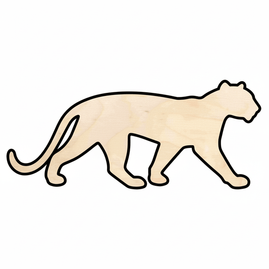 Wood Panther - DIY Wooden Panther Craft | Wildlife Silhouette Cutout Blank Door Hanger Wooden Cutout Cut Outs - Unfinished - NameSigns.com