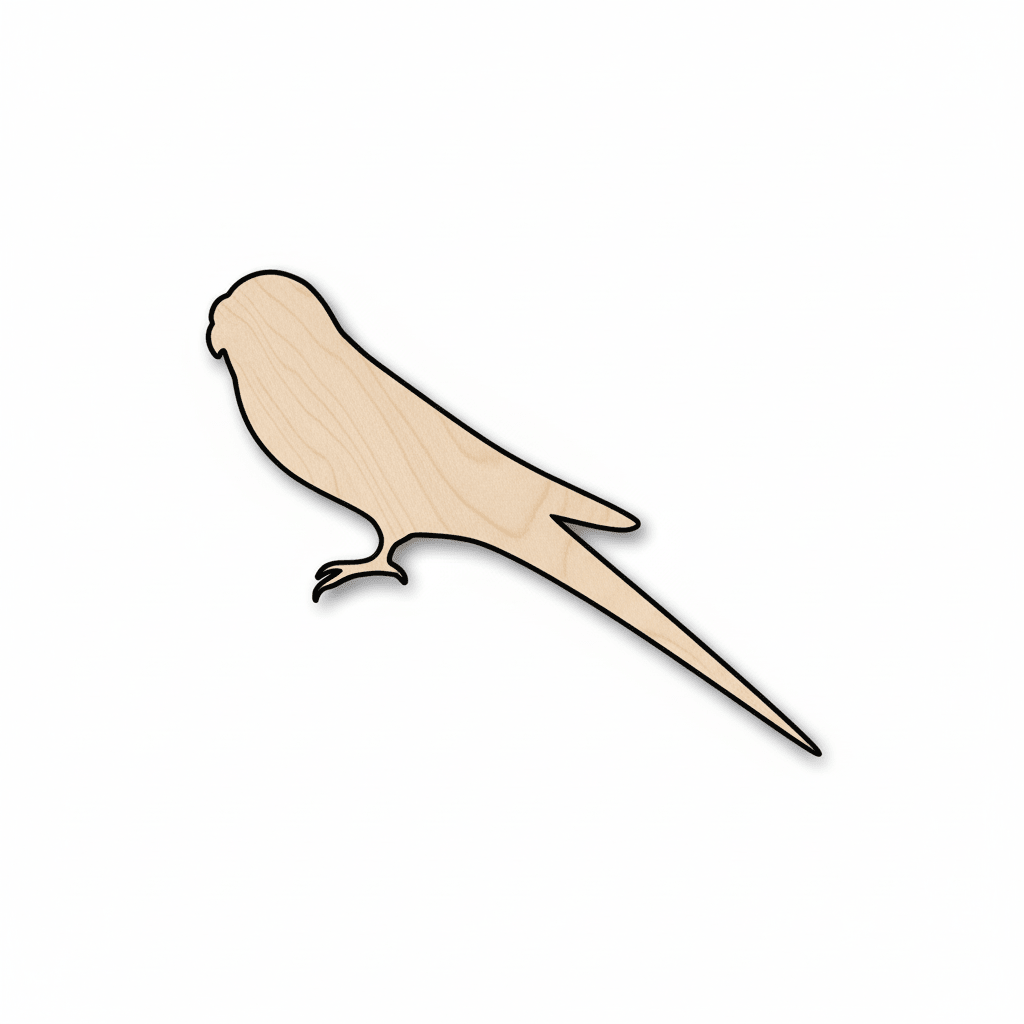 Wood Parakeet - DIY Wooden Parakeet Craft Project | Baltic Birch Plywood Cutout Blank Door Hanger Wooden Cutout Cut Outs - Unfinished - NameSigns.com