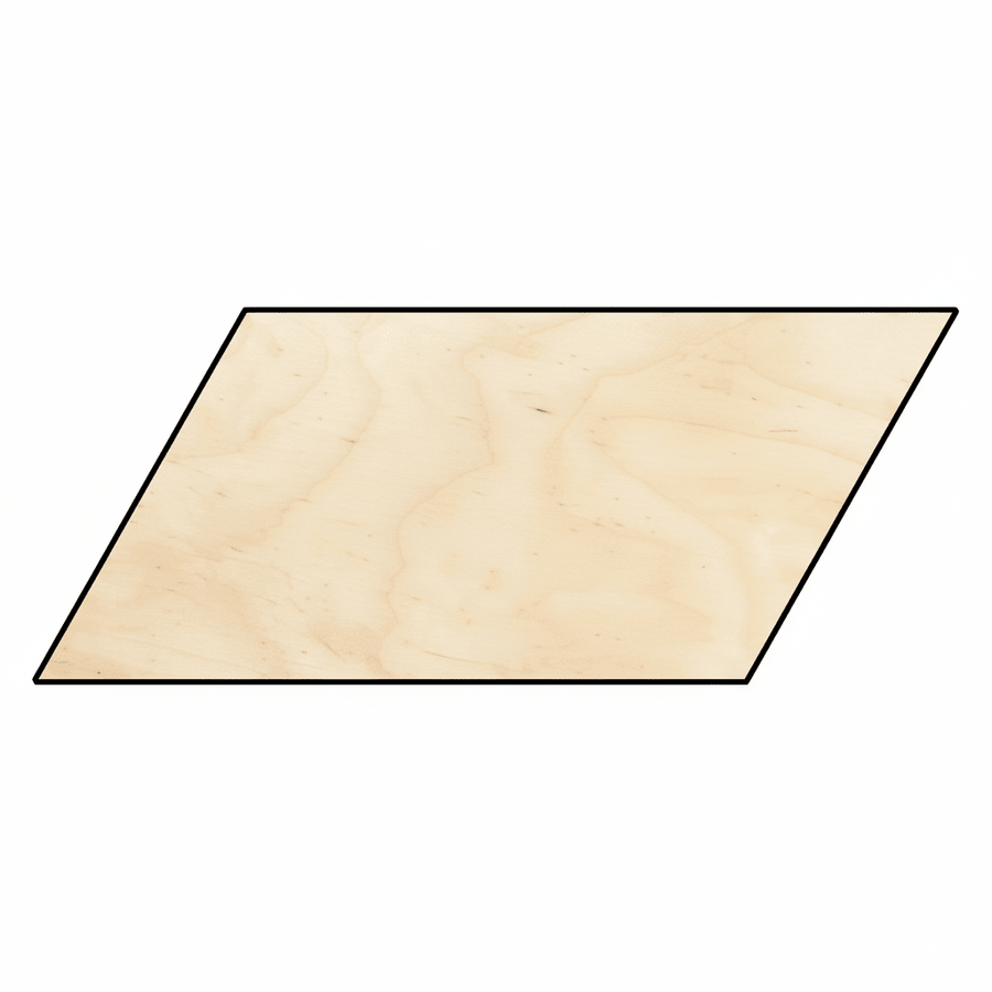 Wood Parallelogram Shape - Craft - Blank Door Hanger Wooden Cutout Cut Outs - Unfinished - NameSigns.com