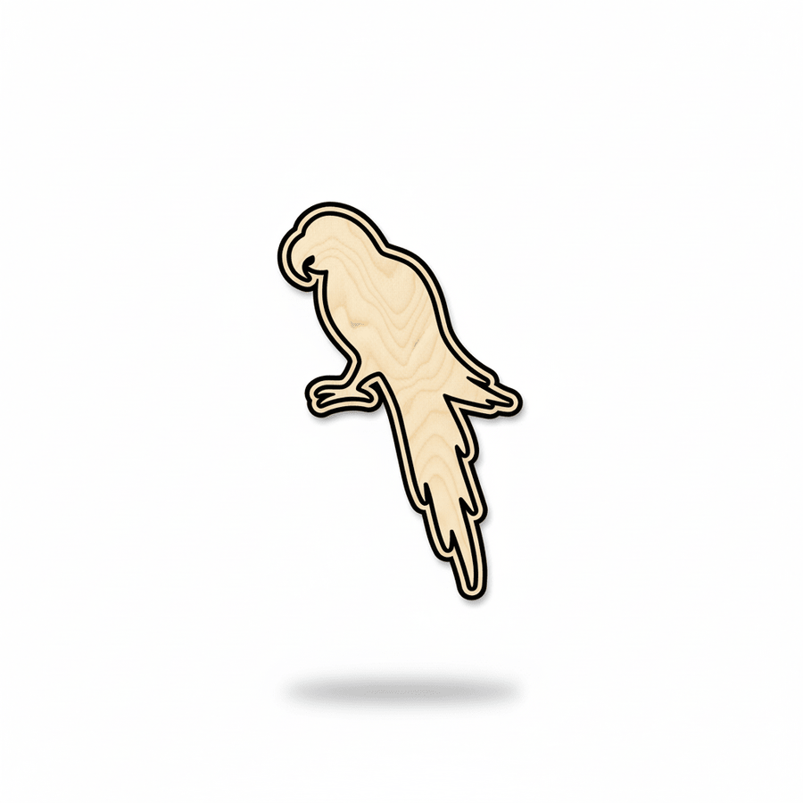 Wood Parrot - Baltic Birch Plywood Animal Wood Cutout for DIY Projects Blank Door Hanger Wooden Cutout Cut Outs - Unfinished - NameSigns.com