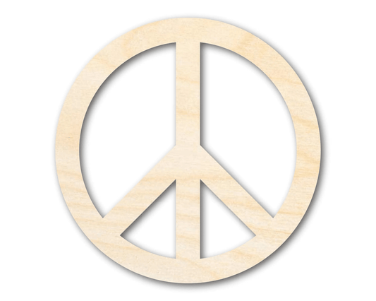 Wood Peace Symbol – Laser Cut Wood Craft Cutout for DIY Projects Blank Door Hanger Wooden Cutout Cut Outs - Unfinished - NameSigns.com