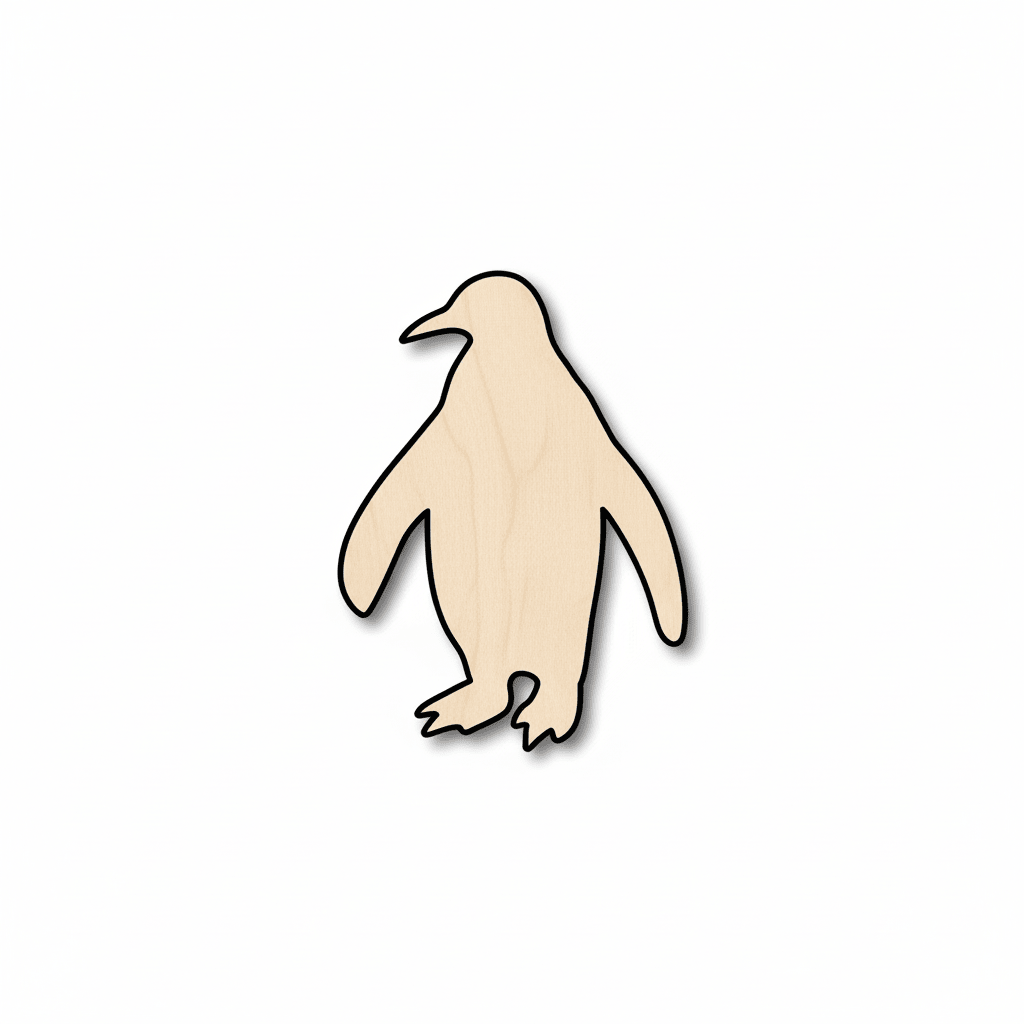 Wood Penguin - Baltic Birch Plywood DIY Wood Cutouts for Crafts Blank Door Hanger Wooden Cutout Cut Outs - Unfinished - NameSigns.com