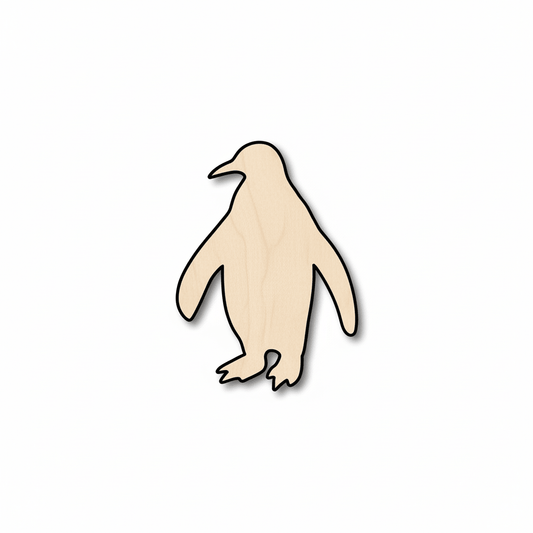 Wood Penguin - Baltic Birch Plywood DIY Wood Cutouts for Crafts Blank Door Hanger Wooden Cutout Cut Outs - Unfinished - NameSigns.com