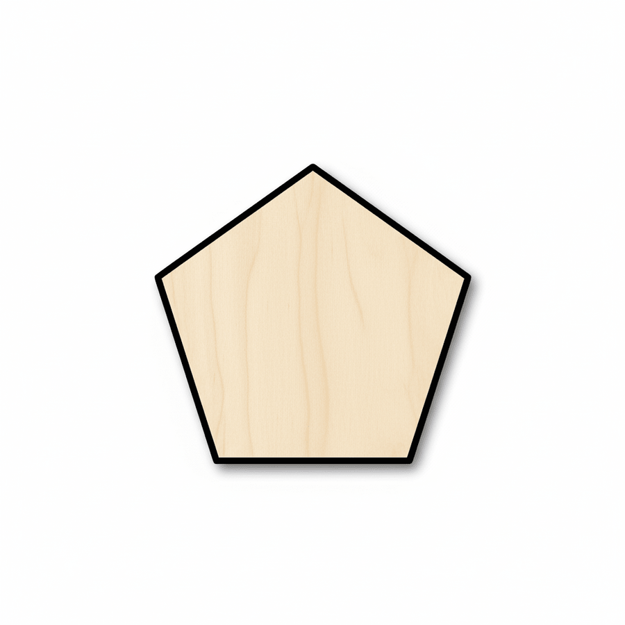 Wood Pentagon Shape - Craft - Blank Door Hanger Wooden Cutout Cut Outs - Unfinished - NameSigns.com