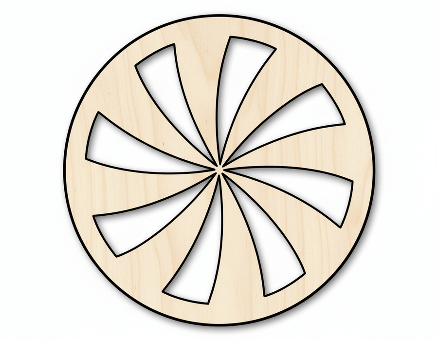Wood Peppermint Candy – Laser Cut Wood Shape Up to 46" | Baltic Birch Plywood Blank Door Hanger Wooden Cutout Cut Outs - Unfinished - NameSigns.com