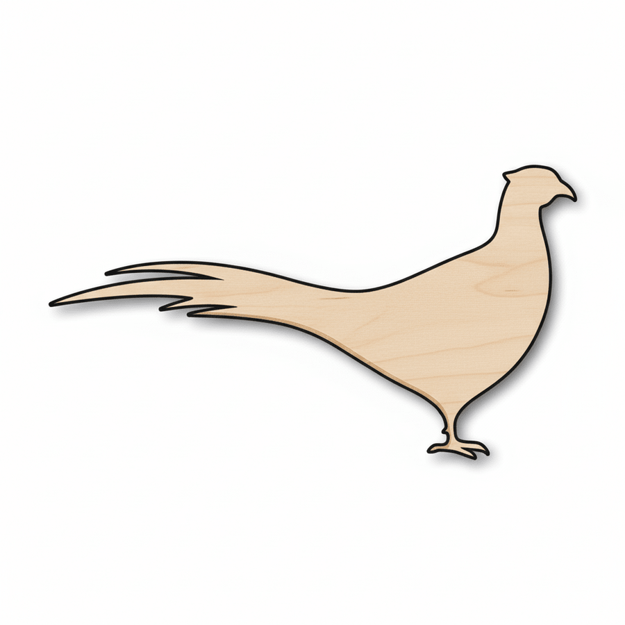 Wood Pheasant - Wildlife Wood Decor | DIY Animal Crafts 46" Blank Door Hanger Wooden Cutout Cut Outs - Unfinished - NameSigns.com