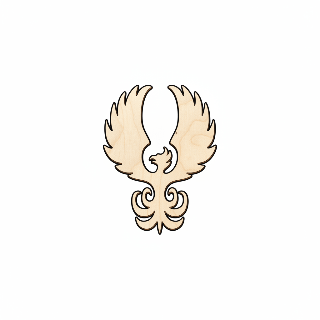 Wood Phoenix | Mythical Beast Cutout - DIY Craft Project Supplies 46" Blank Door Hanger Wooden Cutout Cut Outs - Unfinished - NameSigns.com