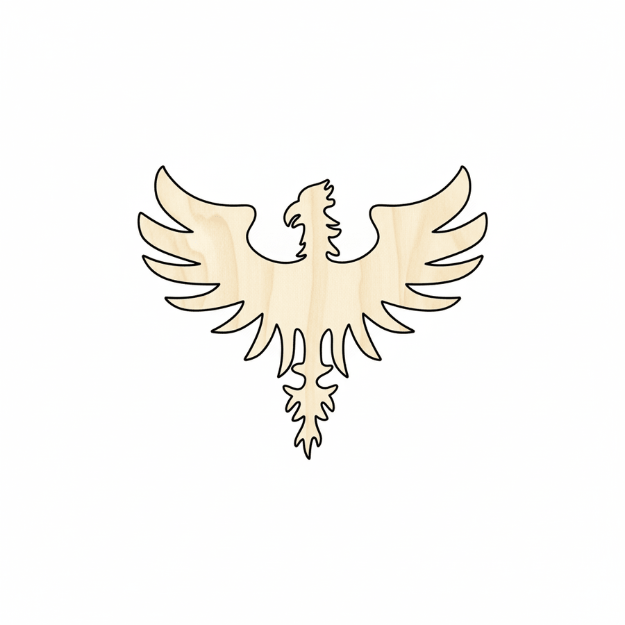 Wood Phoenix – Mythical Bird Cutout | DIY Wood Craft Shapes 46" Blank Door Hanger Wooden Cutout Cut Outs - Unfinished - NameSigns.com