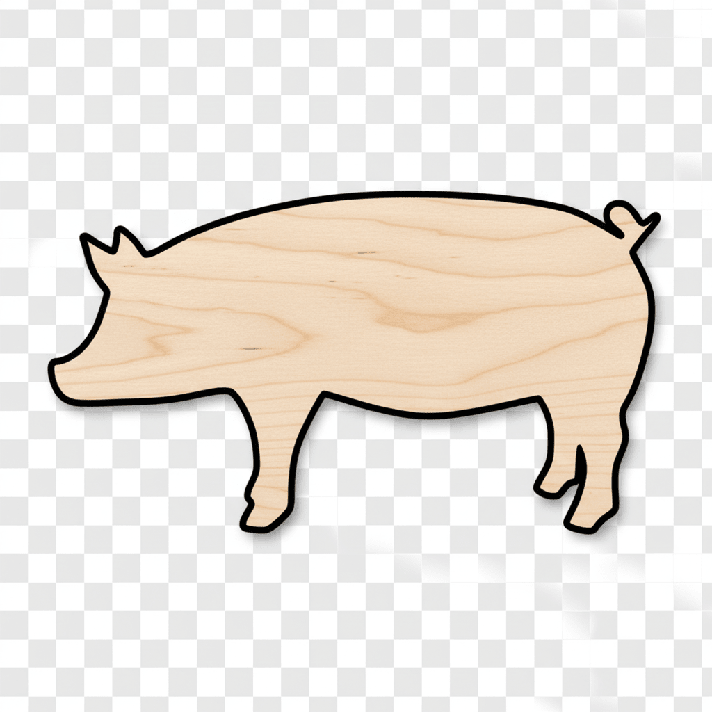 Wood Pig – DIY Wooden Piglet Craft | Farm Animal Cutouts 46" Blank Door Hanger Wooden Cutout Cut Outs - Unfinished - NameSigns.com